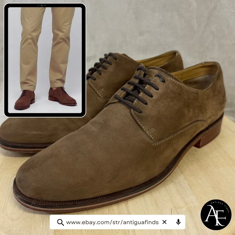 Cole Haan Harrison Grand Derby Brown Suede Dress Shoes Mens 10.5 M C12421